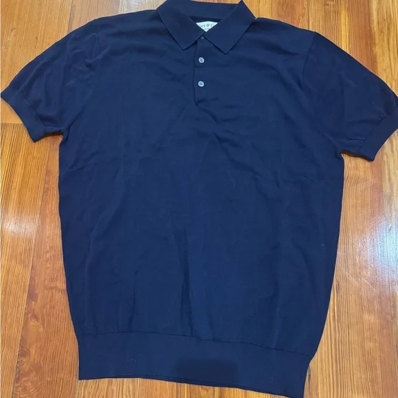 Collars & Co The Maranello Cotton & Silk Three Button Polo - Tailored Fit L - Picture 2 of 3